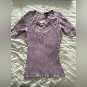 RW&CO. Lilac Short Sleeve Ribbed Top